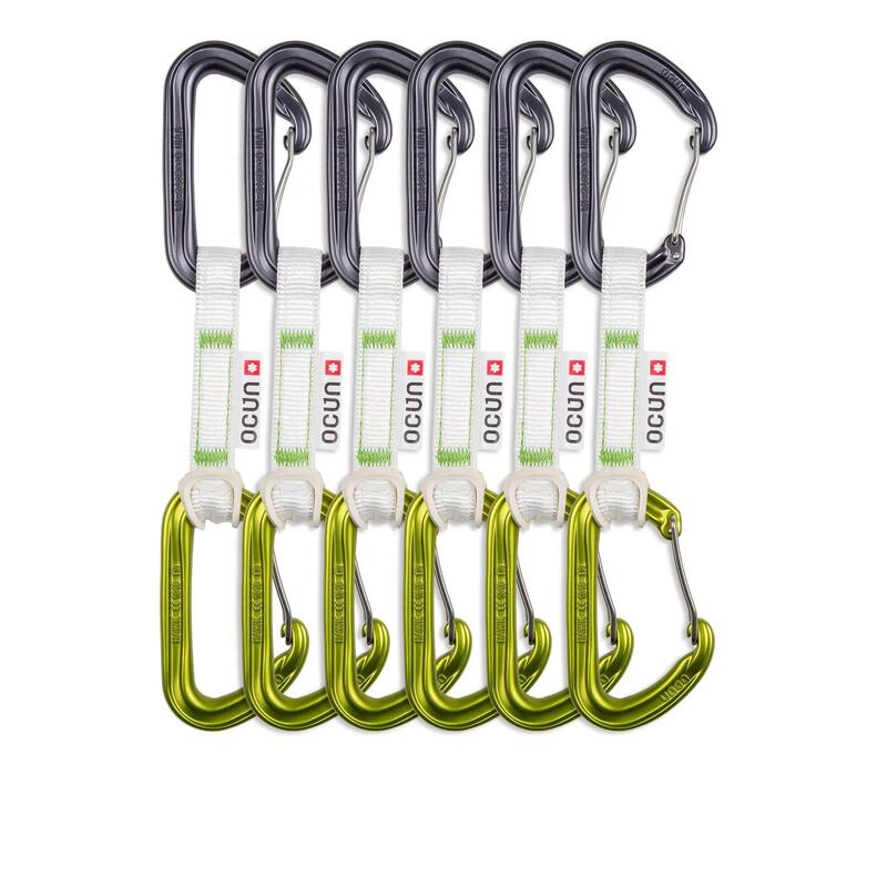 Ekspresy wspinaczkowe Ocun Hawk QD Wire Bio-Dyn-Ring 15 mm 10 cm 6-pack - green