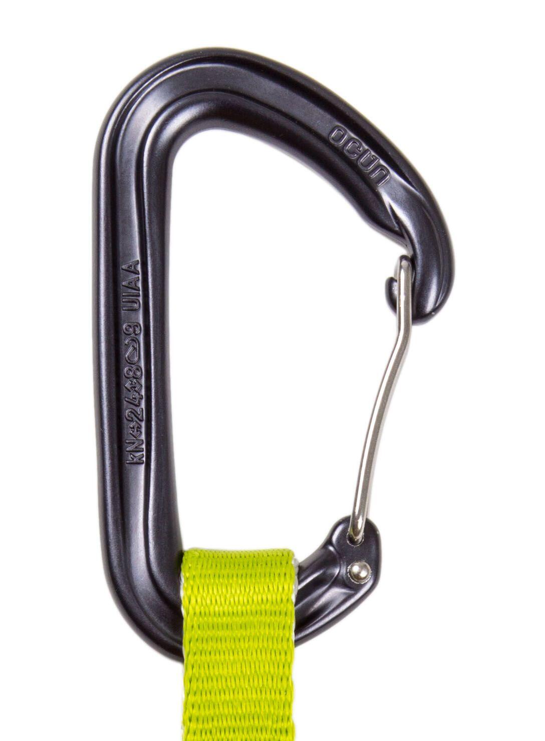 Dégaines Ocún Hawk QD Wire Eco-Pes 16 mm, 6 mous. alu vert 3/4