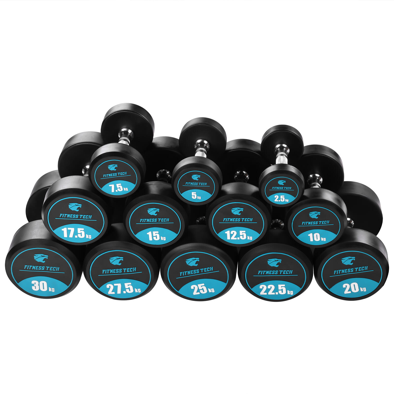 Halteres Redondos de Musculação 20kg Fitness Tech - Conjunto com 2 Unidades 6/7