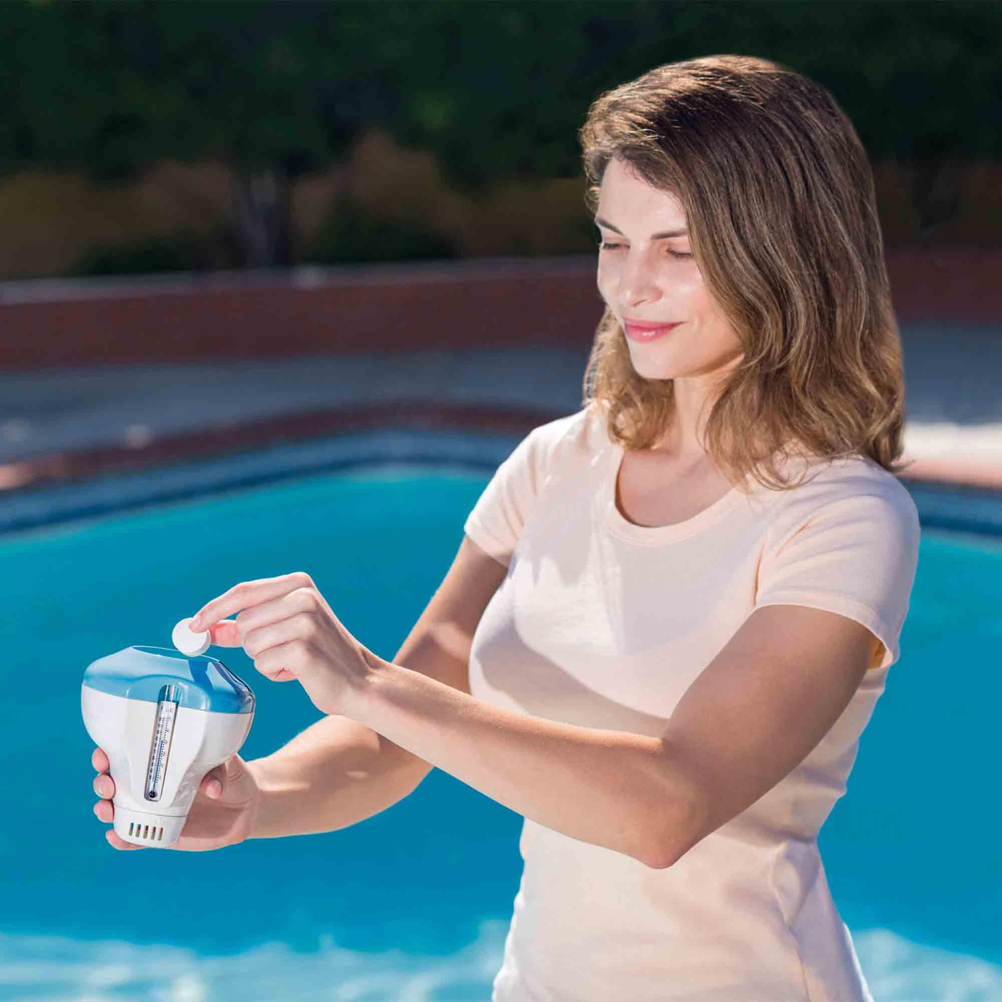 Intex 2-in-1 chloordrijver met thermometer 2/3