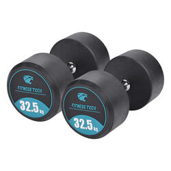 Haltères rondes Fitness Tech 32,5 kg - Lot de 2 unités