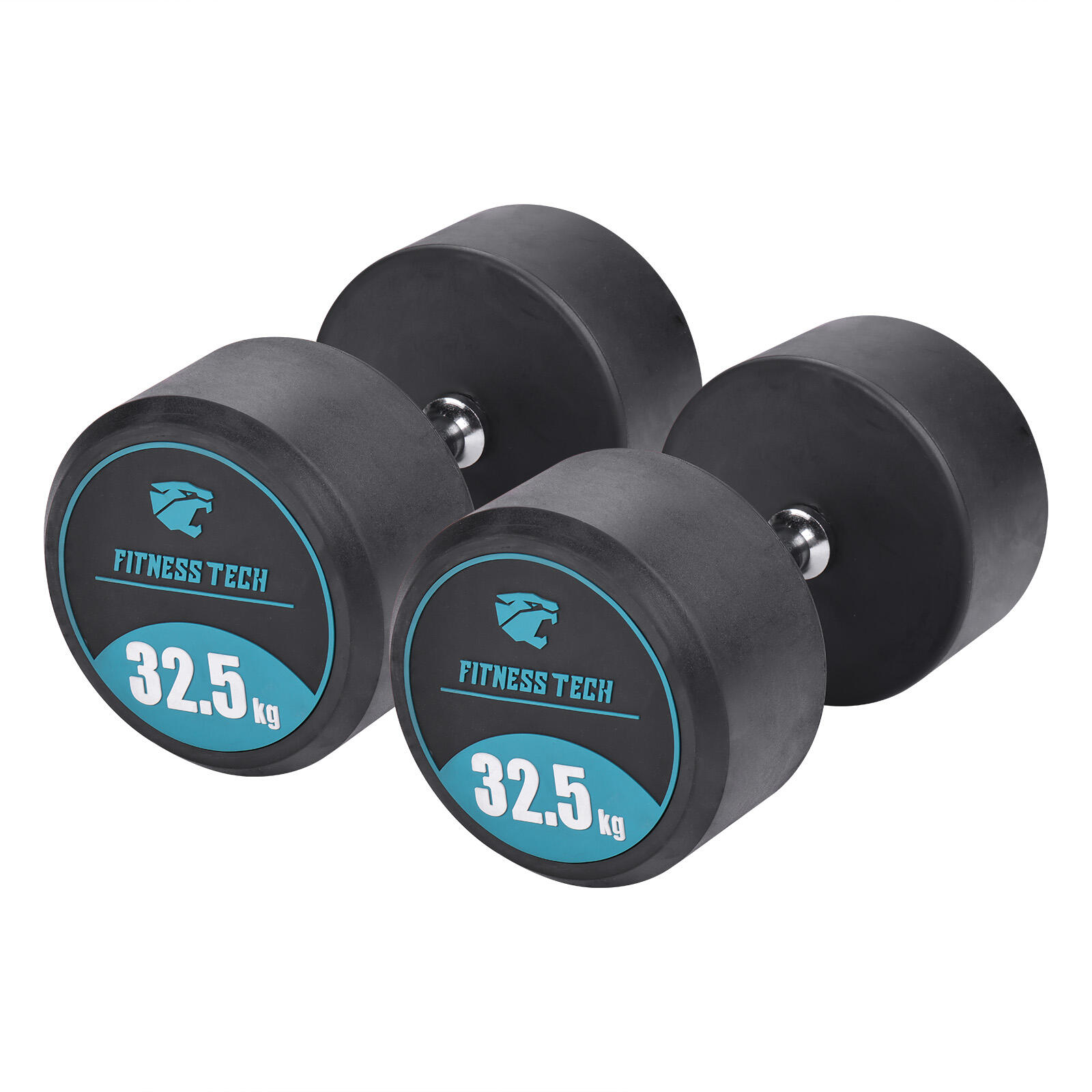 Fitness Tech - Haltères Rondes Fitness Tech 32,5 Kg - Lot De 2 Unités - Haltère - Noir - Decathlon