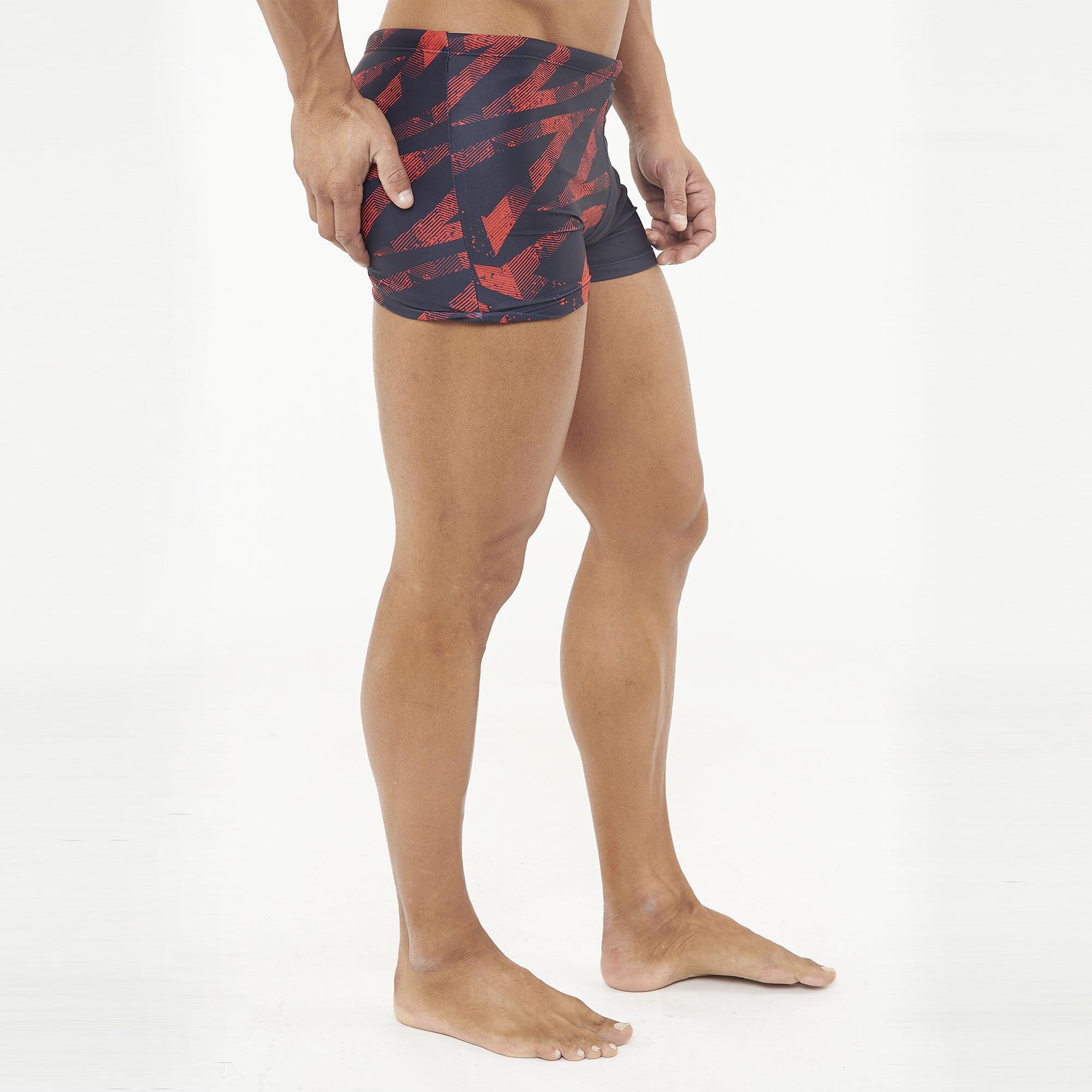 Costume boxer da nuoto HALLEK nero rosso 5/6