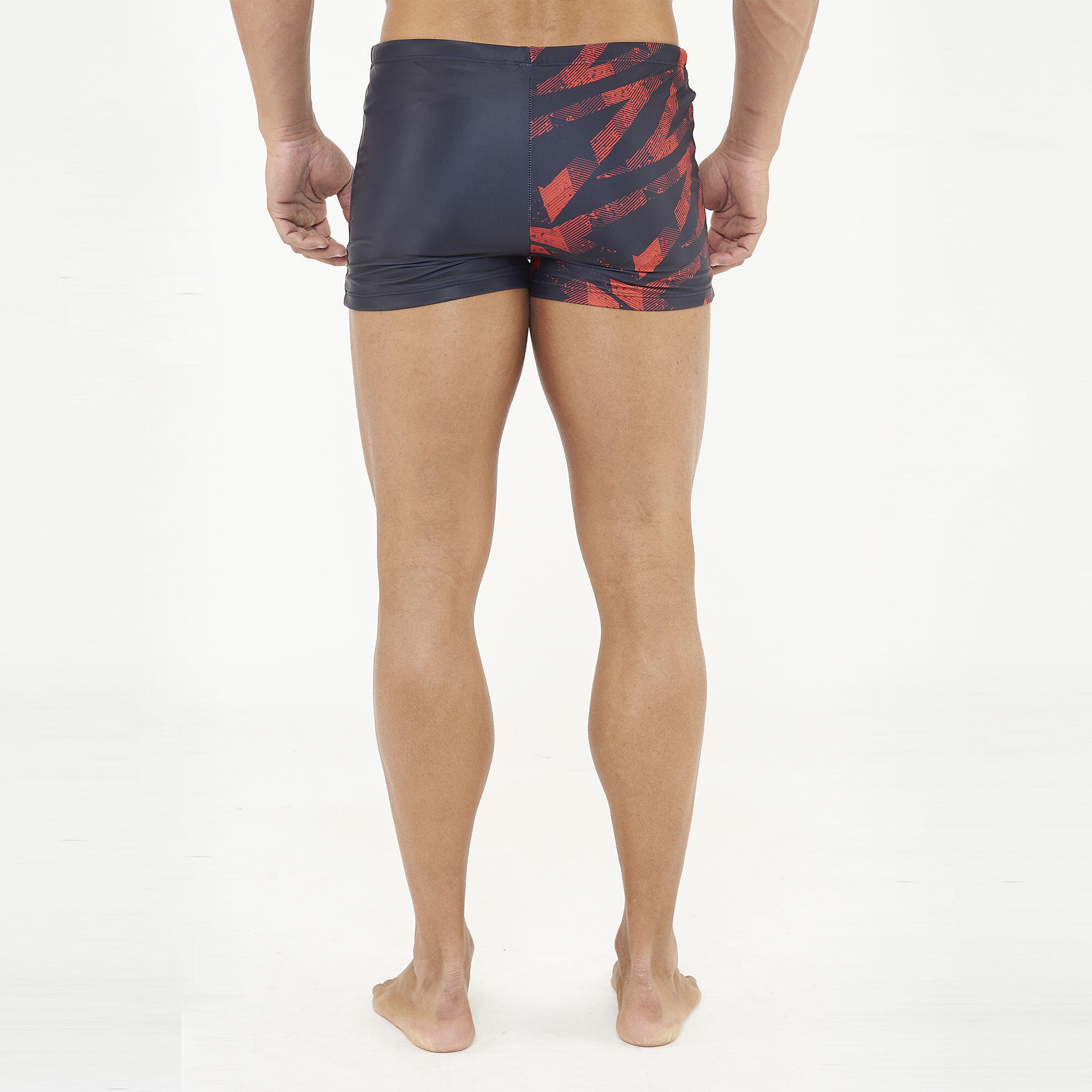 Costume boxer da nuoto HALLEK nero rosso 2/6