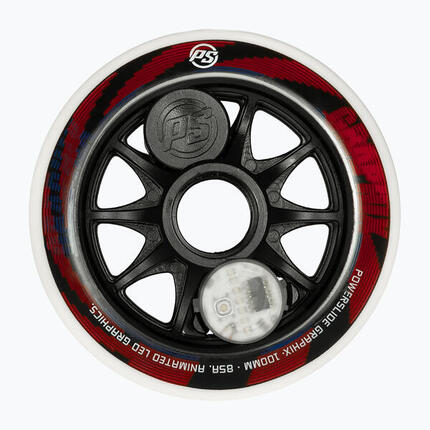 Powerslide Graphix LED Inline Skate Rolle 100mm/85A, rechts