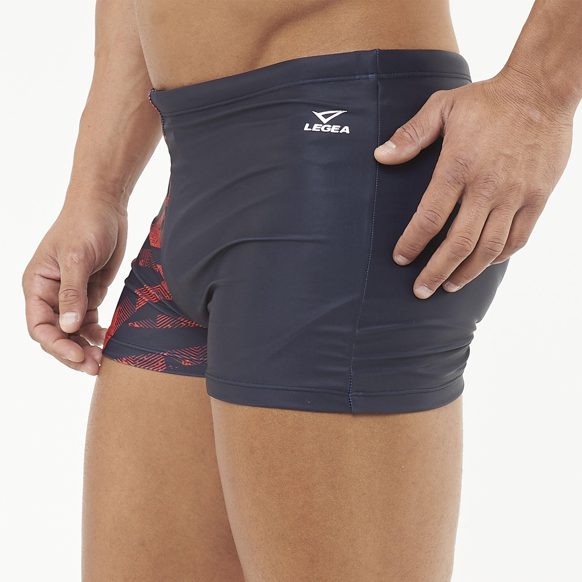 Costume boxer da nuoto HALLEK nero rosso 4/6