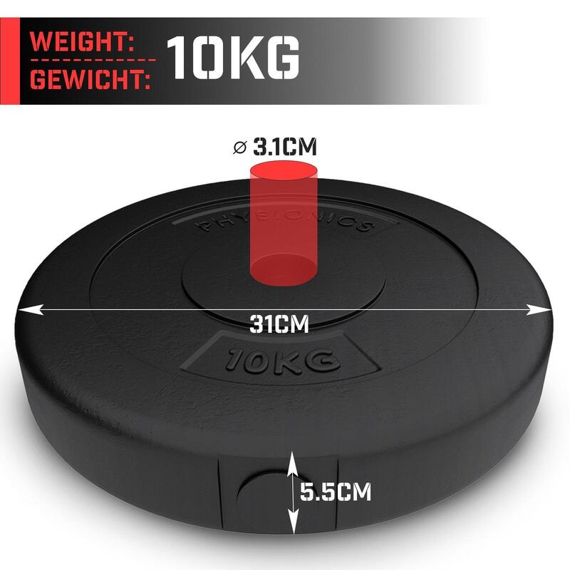 Set discuri de plastic, umplute cu ciment, 2 x 10kg