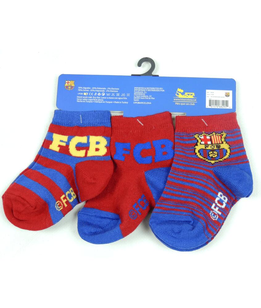 Pacote com 3 meias oficiais do FC Barcelona para bebês 2/2