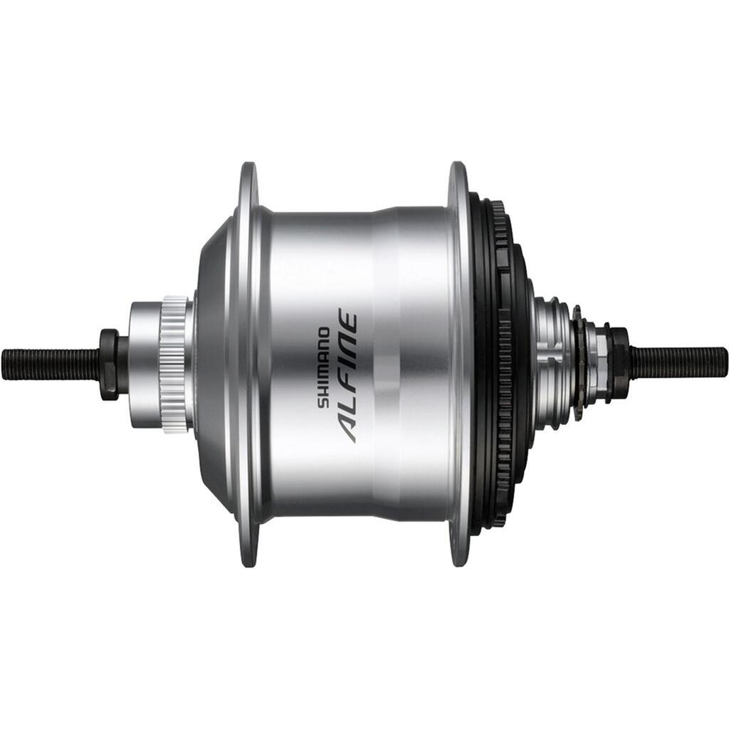 Shimano Alfine 11-speed gear hub, 32g, disc, silver.