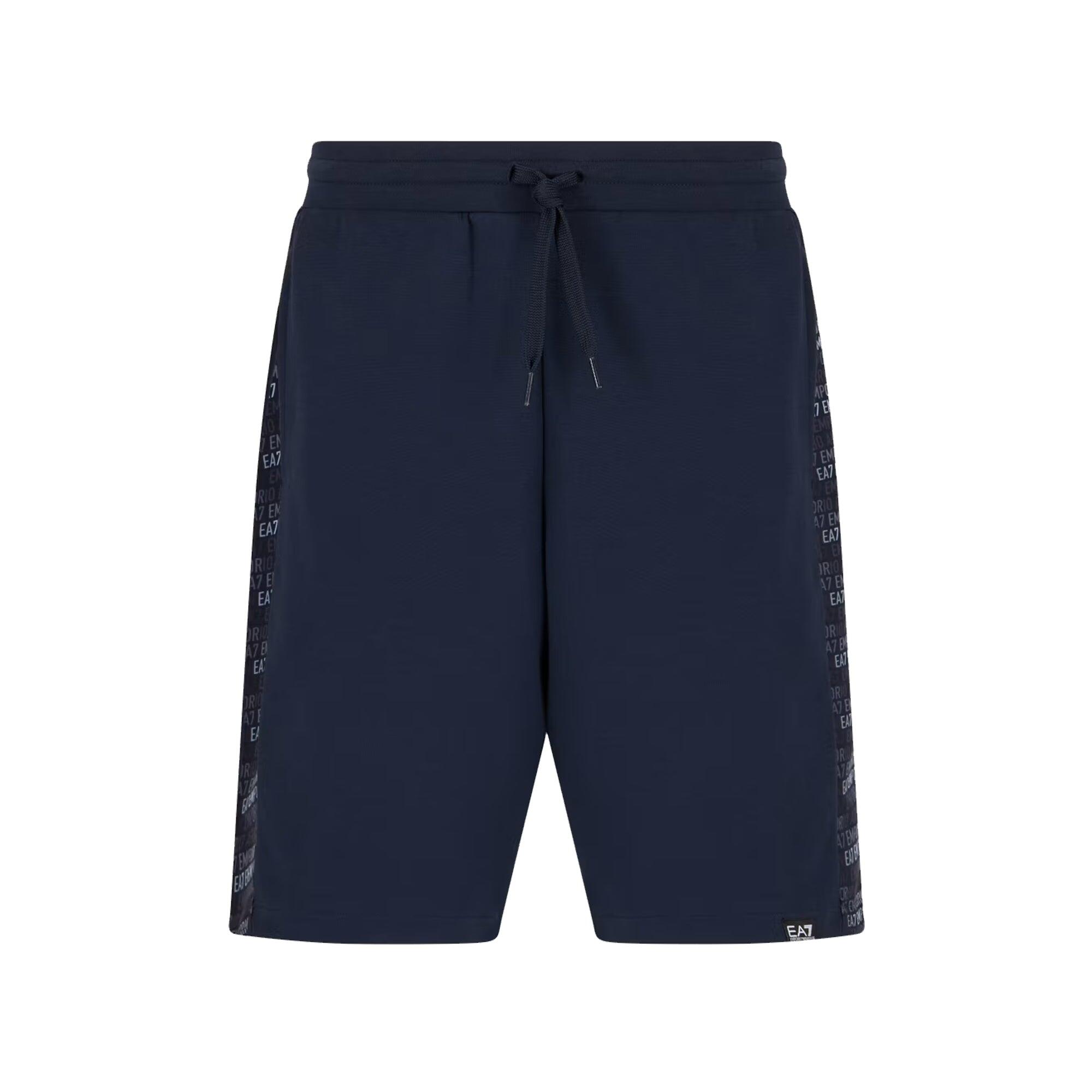 Logo Series Monogram Print Bermuda Shorts Armani Blue 1/4