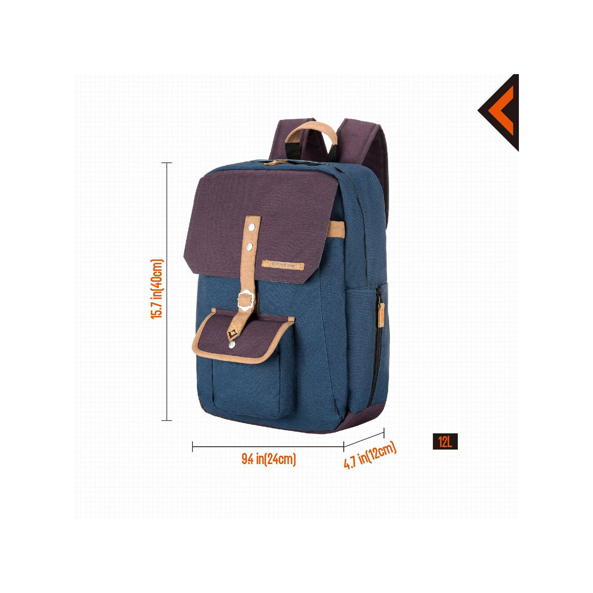 Rugzak - Kingcamp - Model Glacier - Blauw - 12 liter - 24 x 12 x 40 cm 2/6