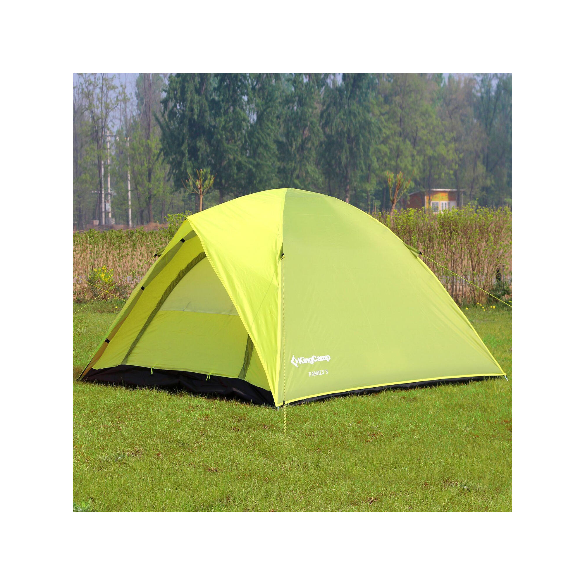 Tente de camping familiale 3 places - Kingcamp - Modèle Family - 205x205x130 cm 2/7