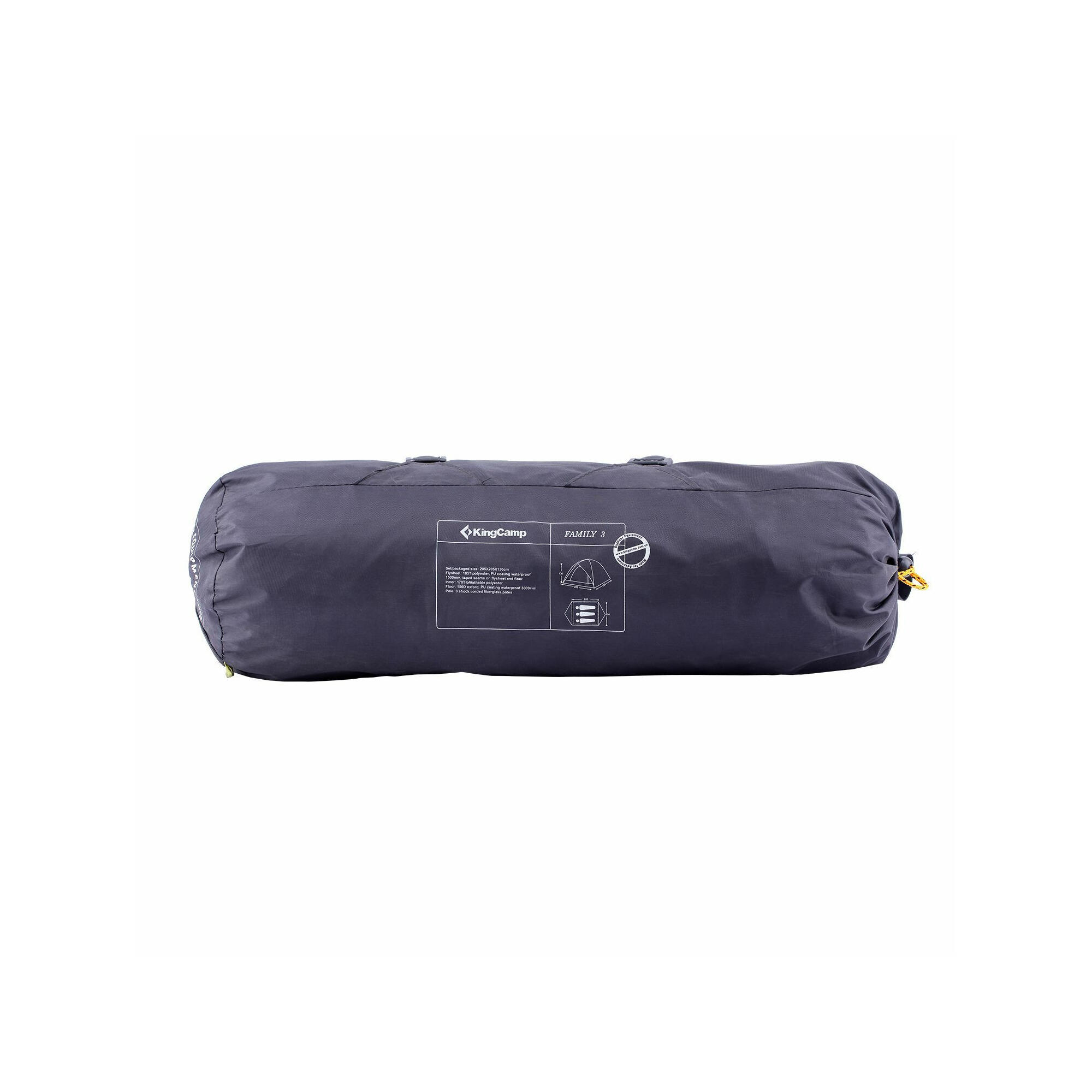 Tente de camping familiale 3 places - Kingcamp - Modèle Family - 205x205x130 cm 5/7