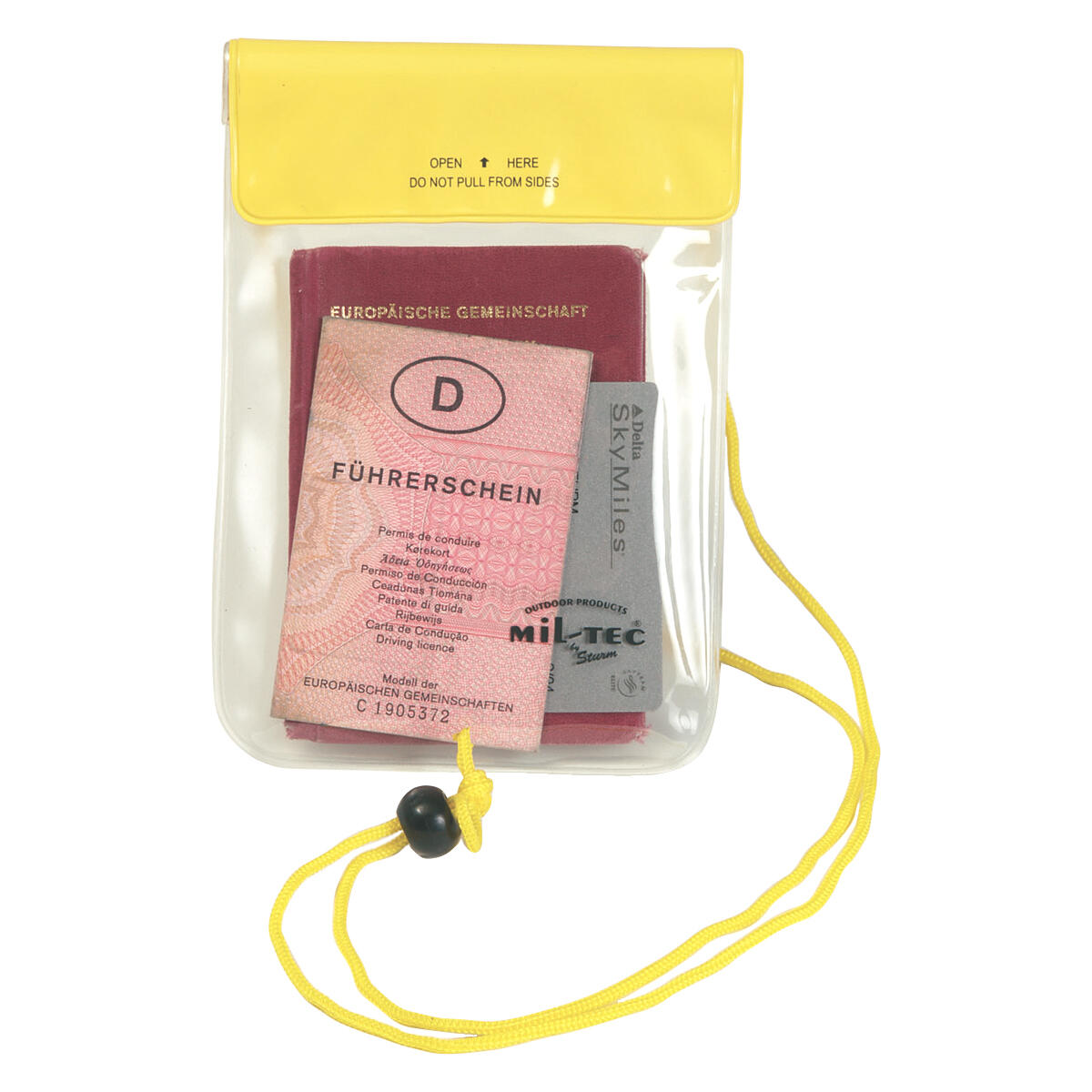 Mil-Tec Waterproof Neck Wallet 130x200mm Yellow 1/1