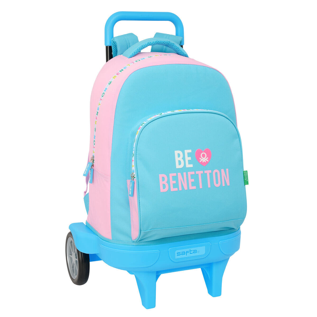 BENETTON Mochila Escolar con Ruedas Benetton Unique Rosa