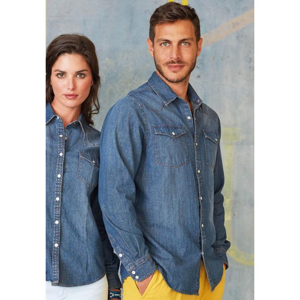 Langarmhemd Kariban Denim 2/2