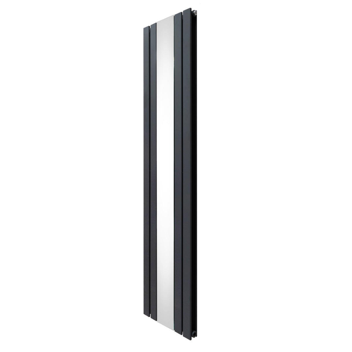 MONSTER Flat Mirror Radiator & Valves - 1800mm x 425mm - Anthracite Grey