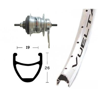 Bike-parts achterwiel 28x1.75 inch met terugtraprem shimano 7-versnellingen ...