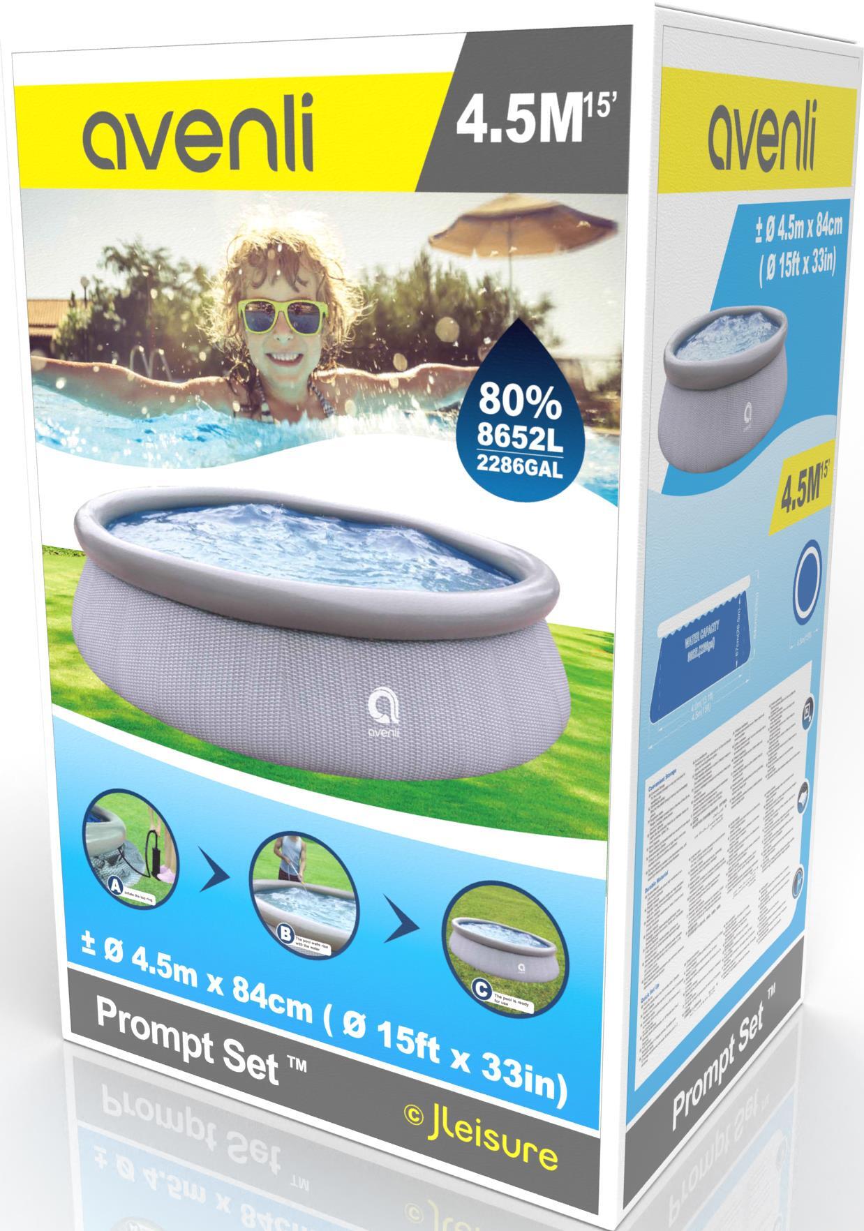 Prompt Set Pool Ersatzpool rund 450x84cm graue Rattanoptik ohne Filterpumpe 2/3