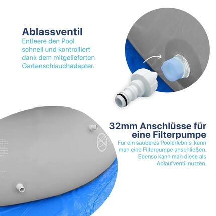 Frame Pool Komplettset 427x275x100 cm Rattanoptik mit Pumpe & Sicherheitsleiter