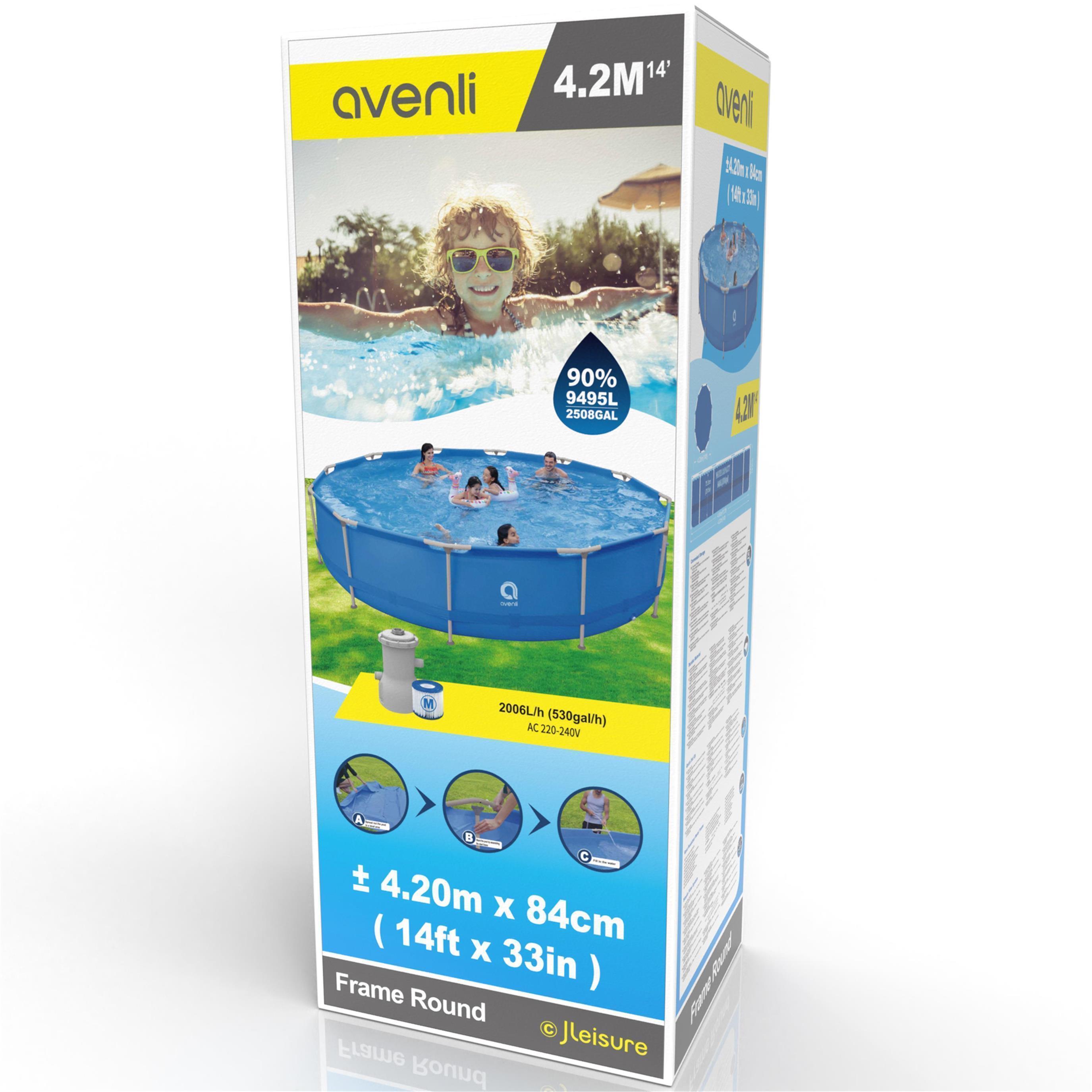Frame Pool Komplettset rund 420x84 cm blau mit Filterpumpe 3/7