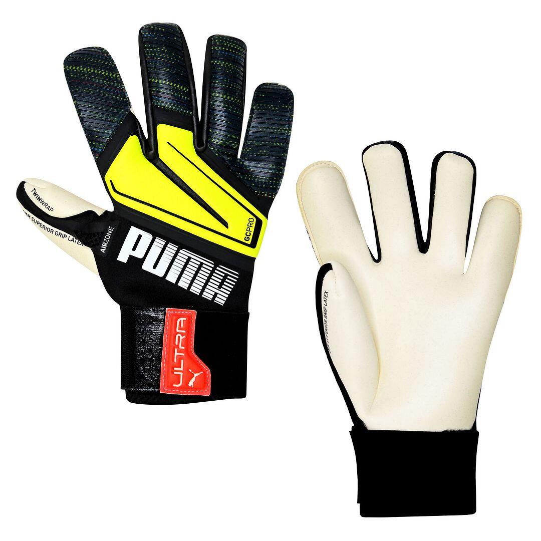 PUMA Puma Ultra Grip 1 Hybrid Pro Mens Black/Yellow Goalkeeper Gloves
