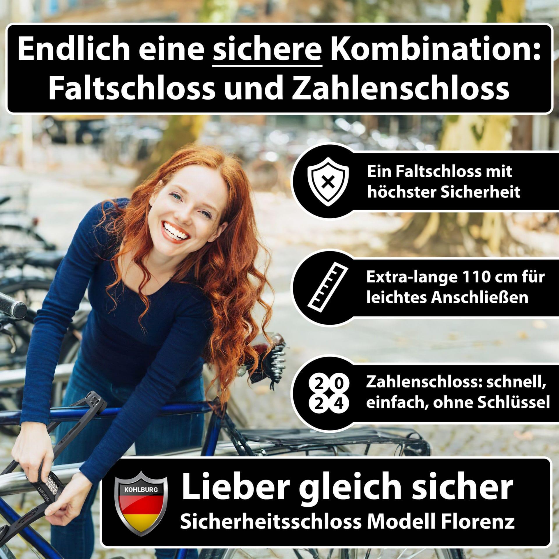 Faltschloss Zahlenschloss [Bolzenschneider-sicher] höchste Zahlencode Sicherheit 7/7