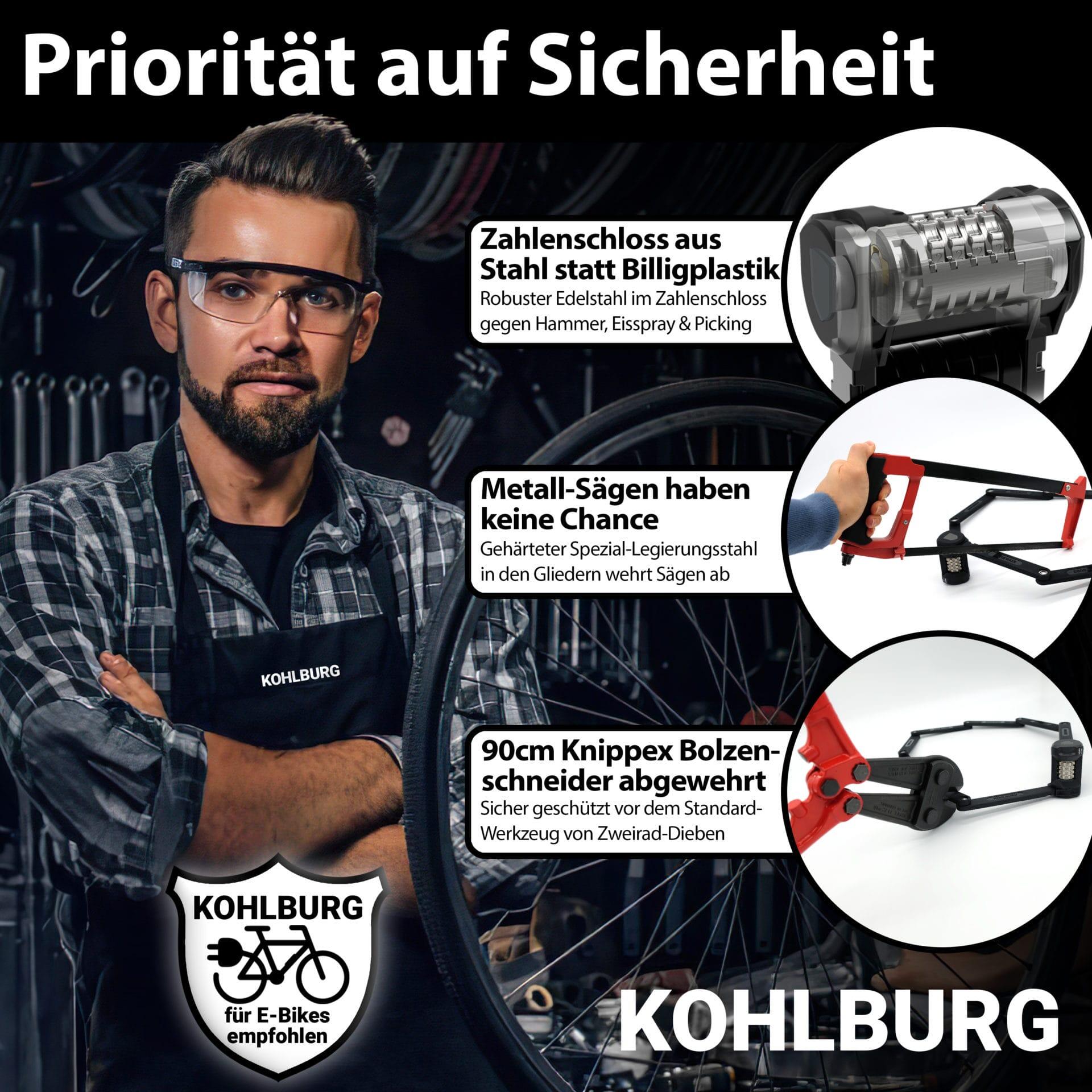 Faltschloss Zahlenschloss [Bolzenschneider-sicher] höchste Zahlencode Sicherheit 4/7