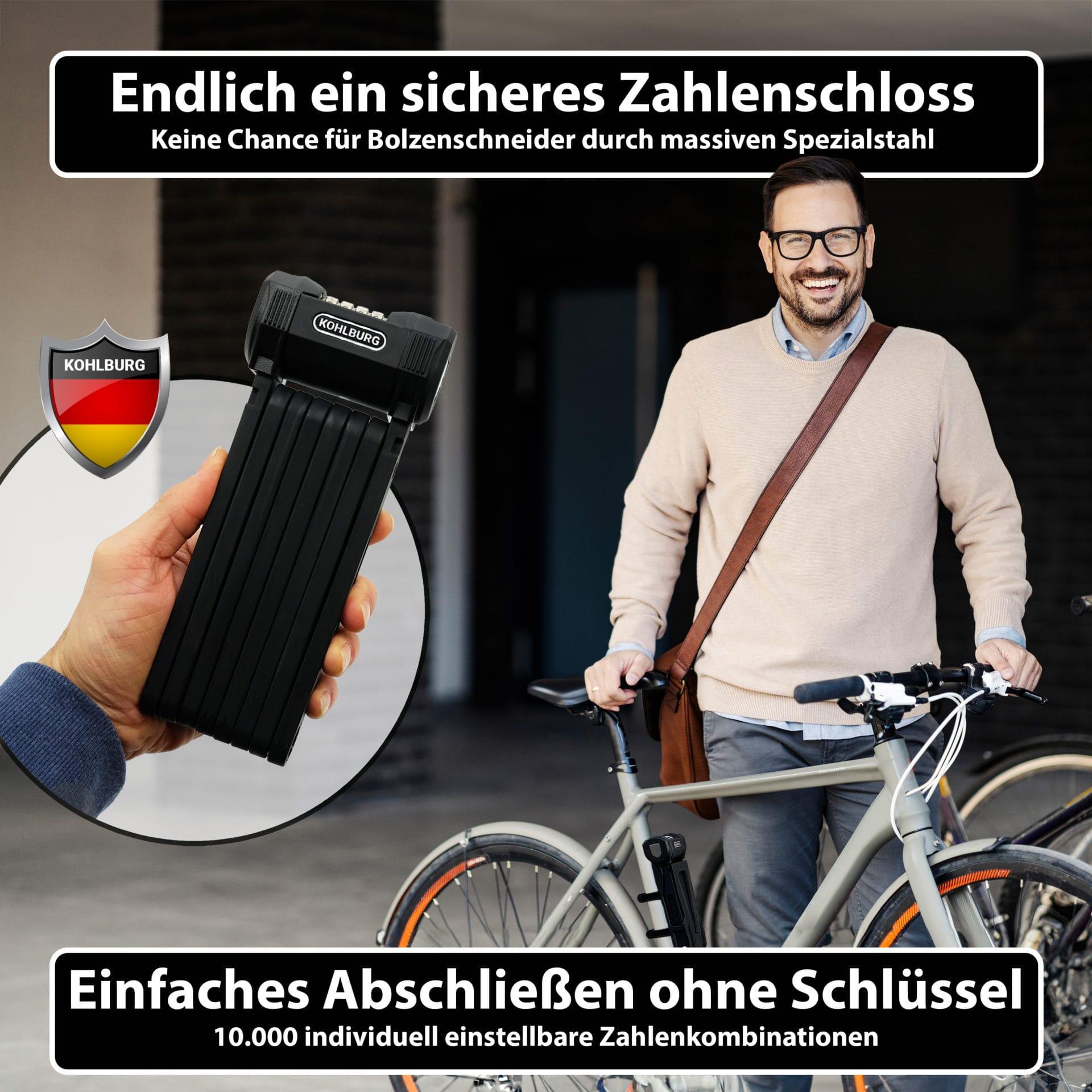 Faltschloss Zahlenschloss [Bolzenschneider-sicher] höchste Zahlencode Sicherheit 2/7