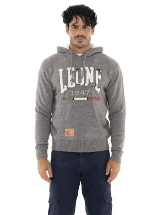 Pull à capuche pour homme Leone 1947 Soft Basic avec grand patch logo