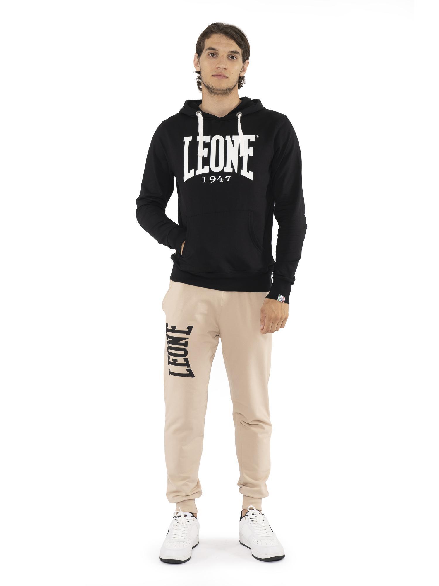 Herenwintersweatshirt met aantrekbare capuchon en groot 'Basic'-logo 2/5