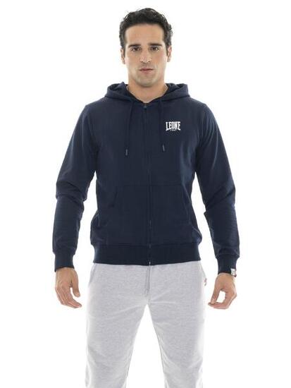 Felpe invernale da uomo con cappuccio e zip con logo piccolo "Basic