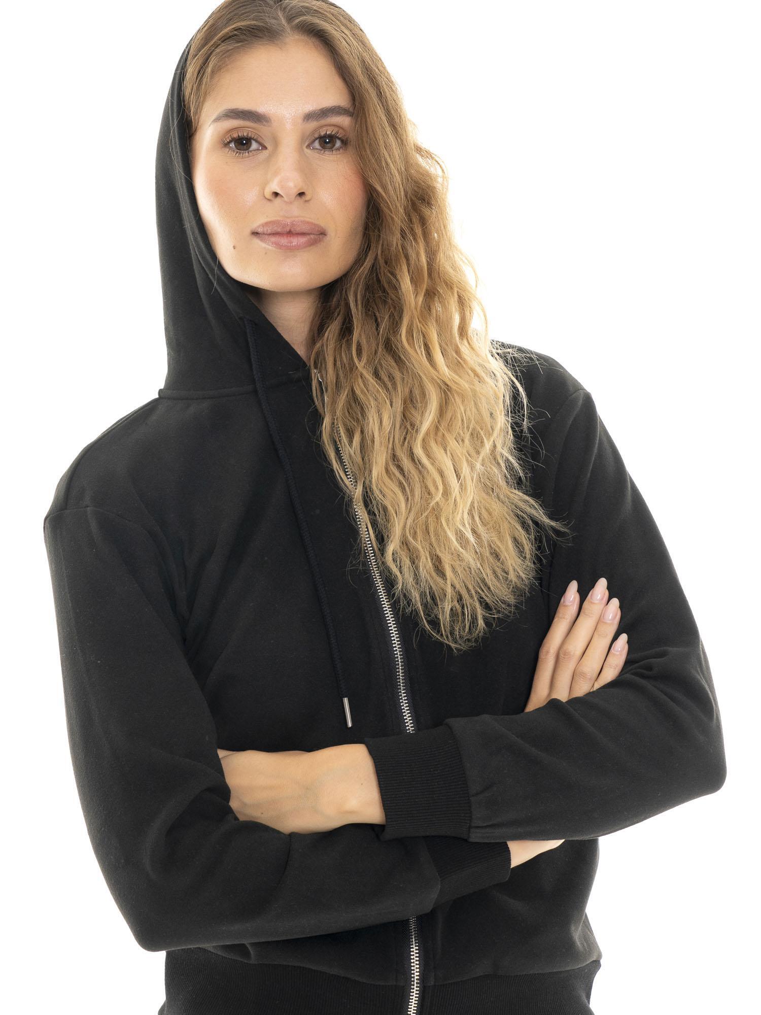 Felpa da donna invernale con cappuccio e zip "Relaxed" 5/7