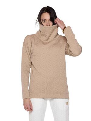 Dames winter coltrui "relaxed" kabelgebreide sweater