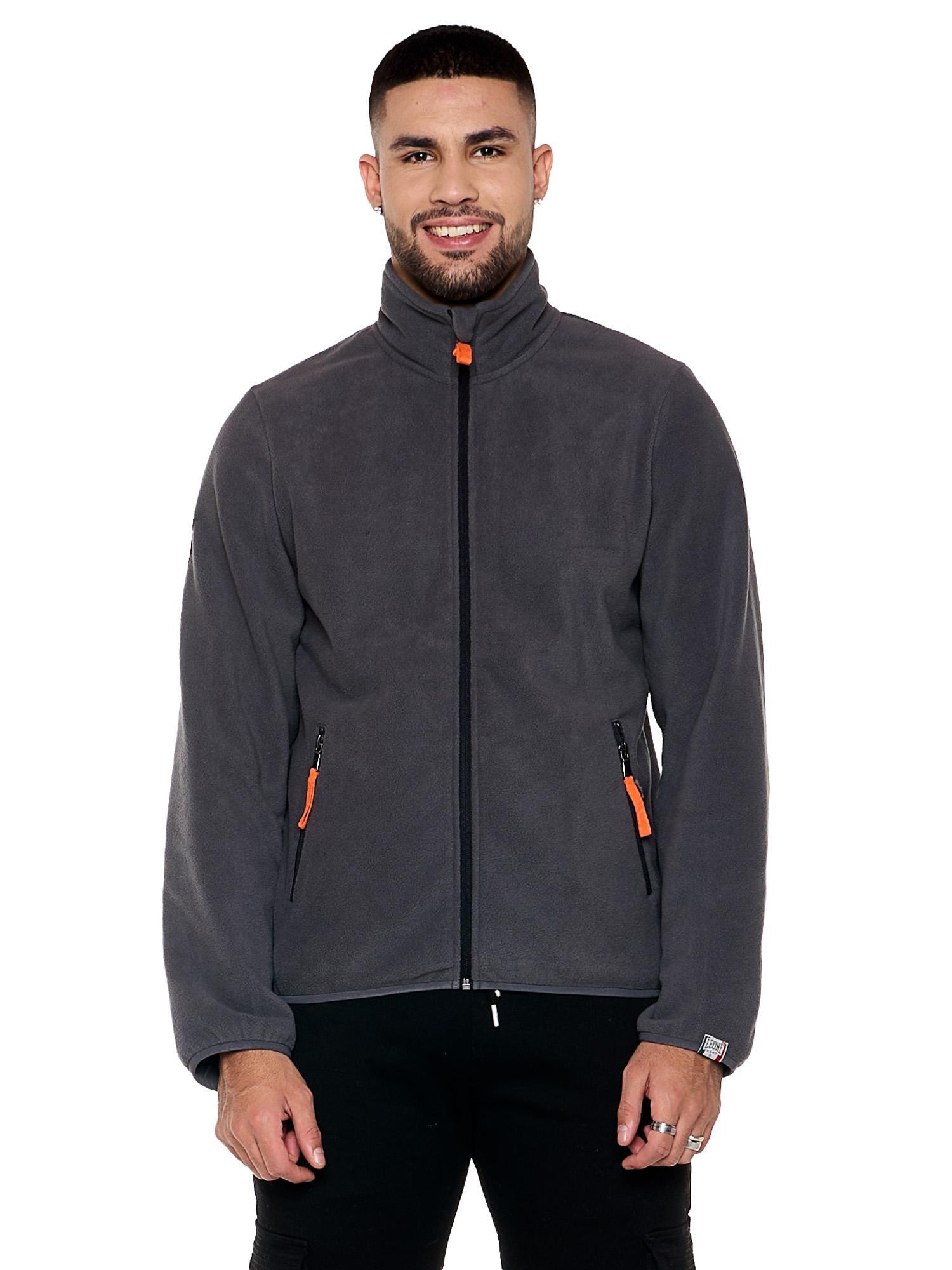 LEONE 1947 APPAREL Herensweater van microfleece met kraag en ritssluiting "Basic"