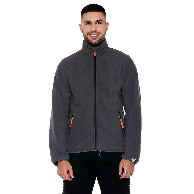 Hanorac bărbătesc din micro-fleece cu guler și fermoar „basic”