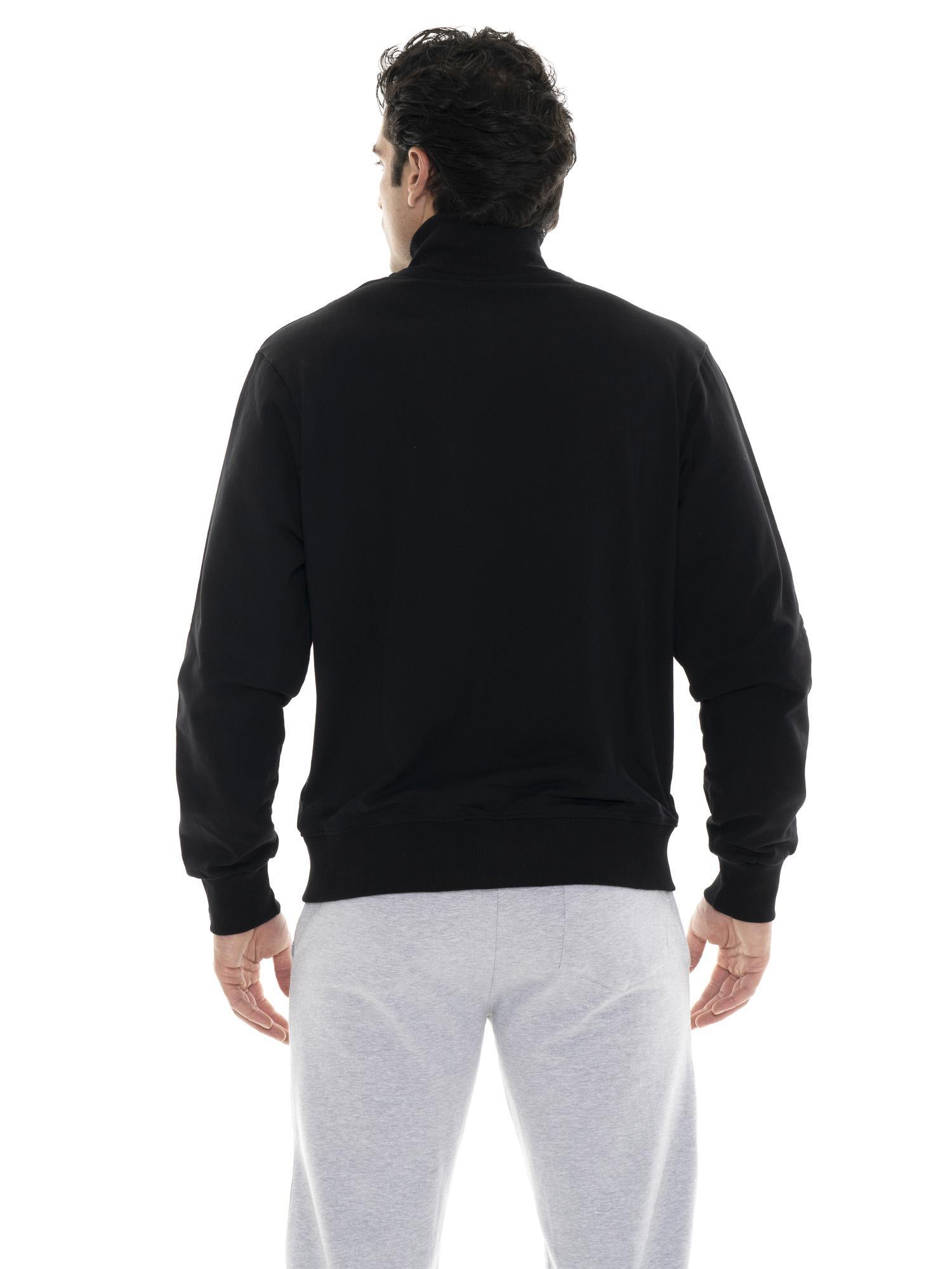 Felpa invernale da uomo con collo alto e zip con logo piccolo "Basic" 4/7
