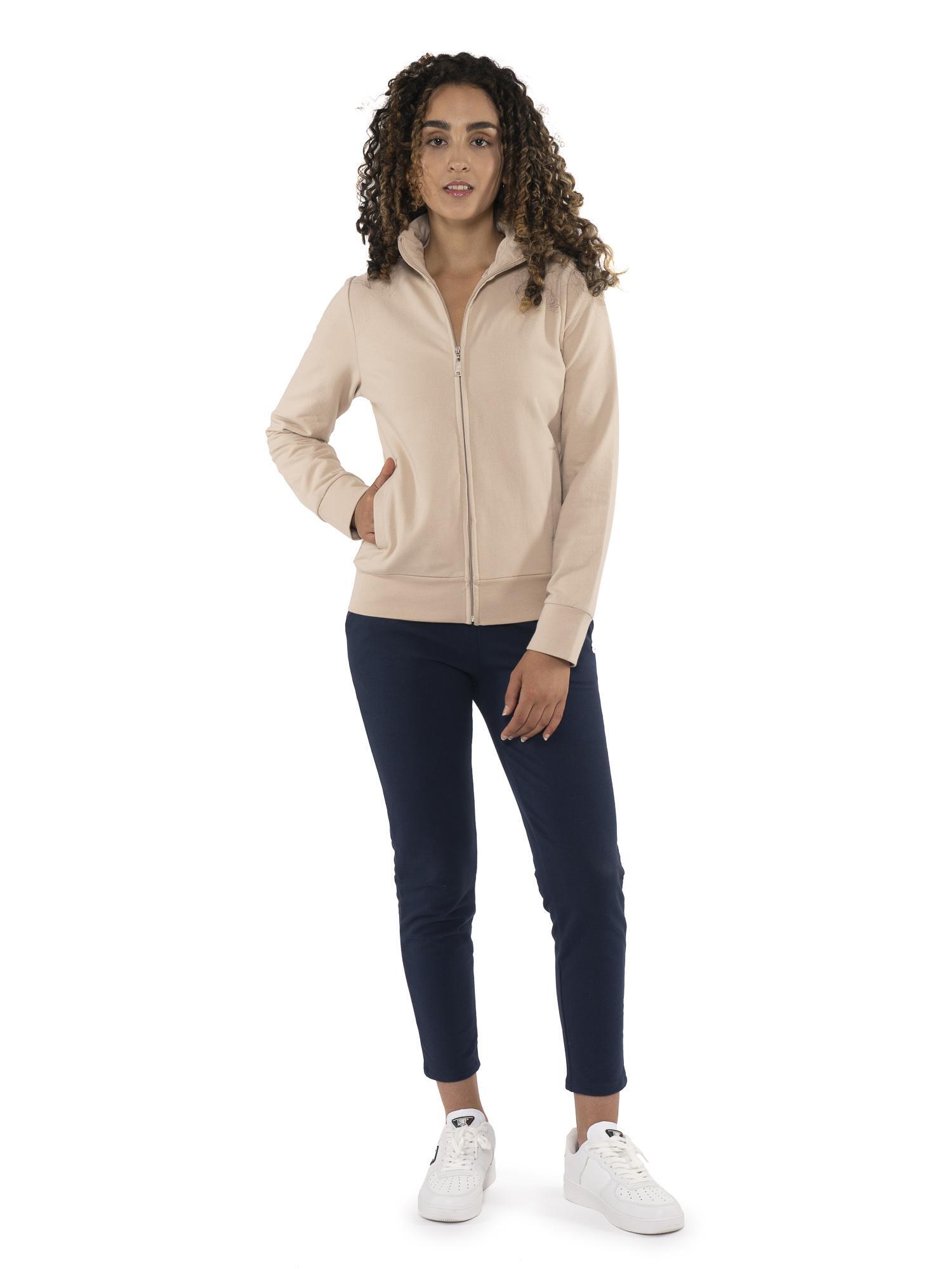 Dames wintersweatshirt met kraag en volledige ritssluiting "Never Without" 2/7