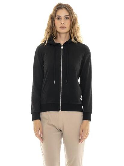 Felpa da donna invernale con cappuccio e zip "Relaxed