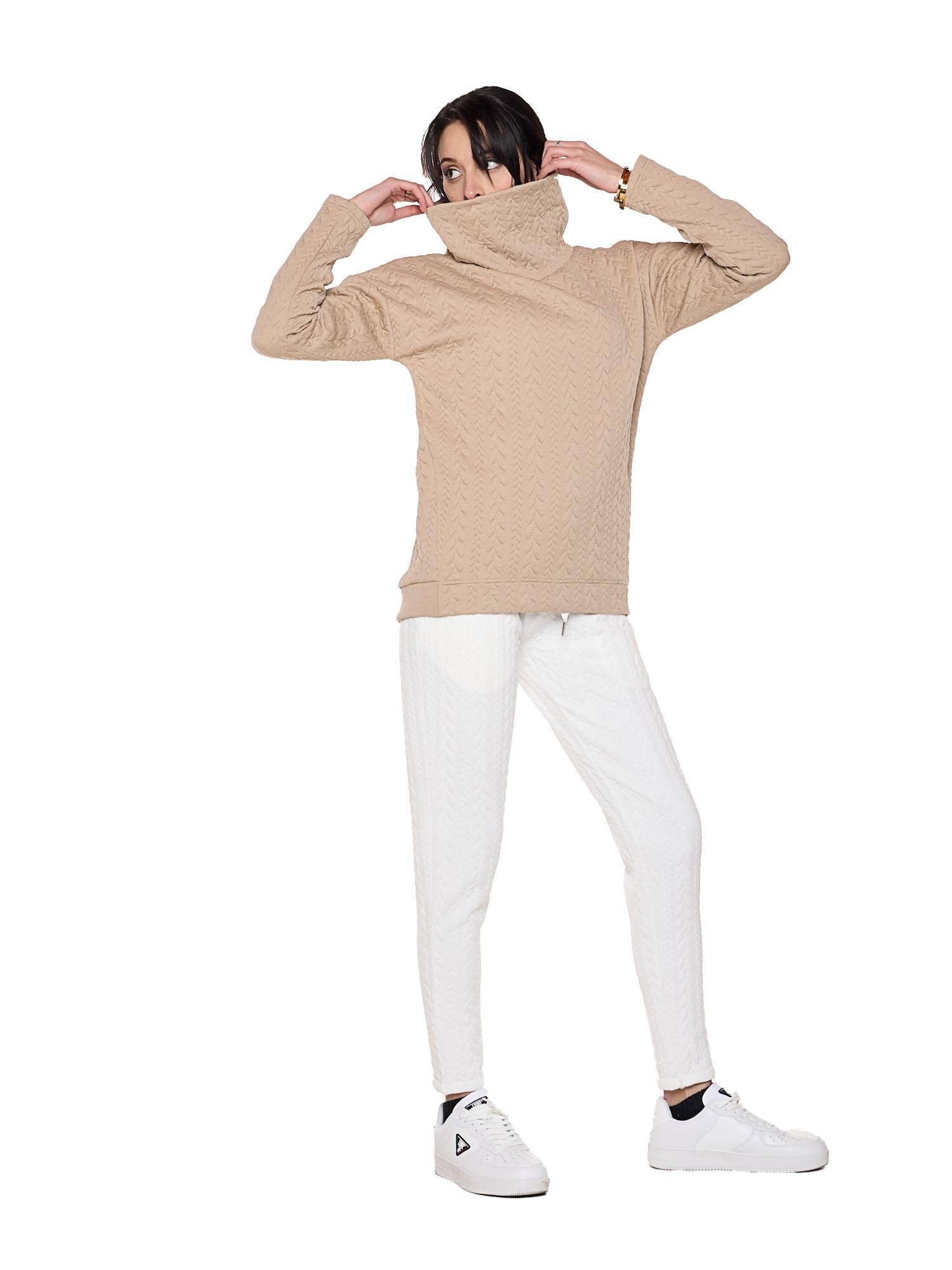 Sweat-shirt femme Leone 1947 Apparel maille torsadée col roulé confort quotidien 3/8