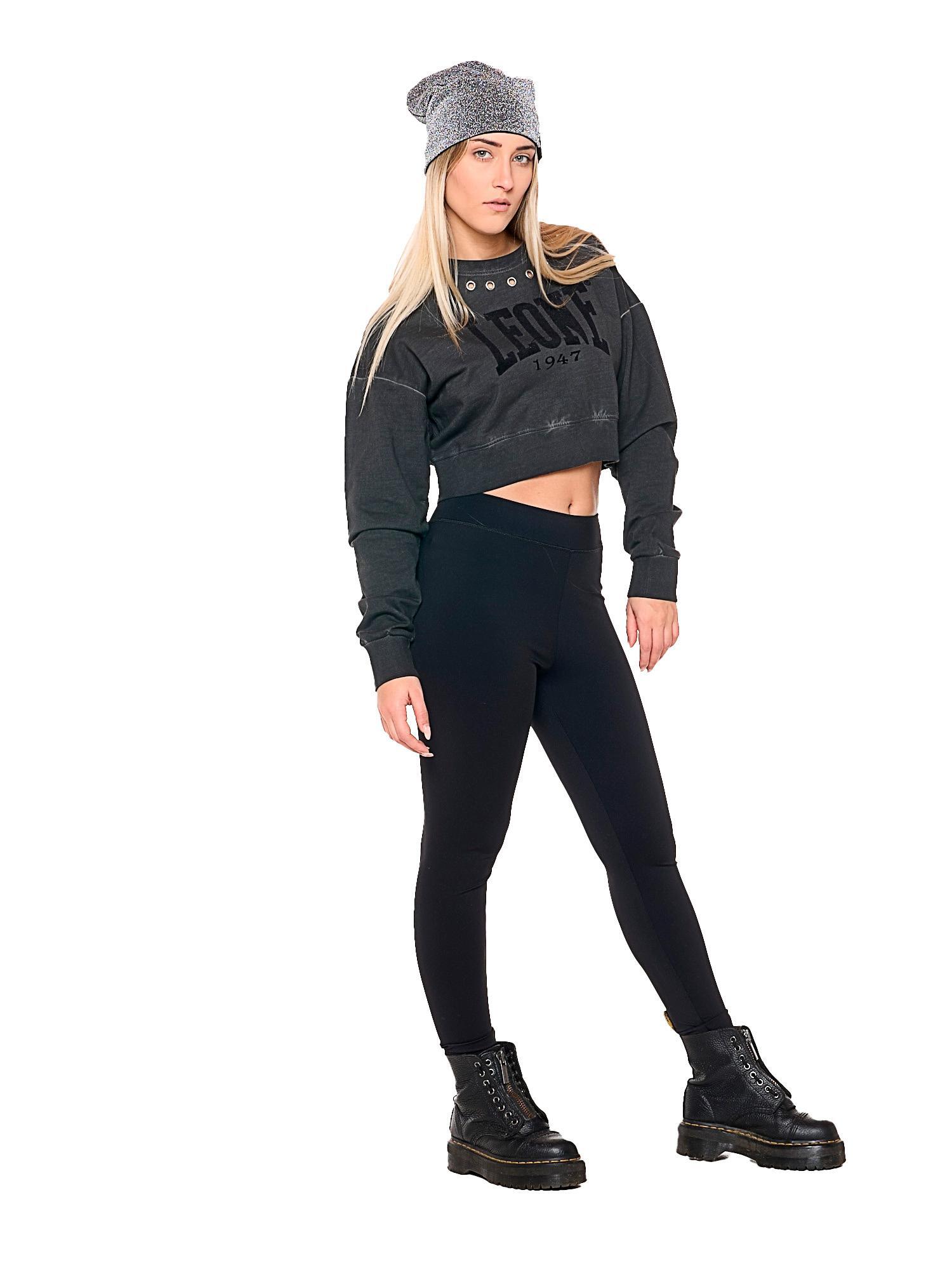 Sudadera corta de cuello redondo para mujer "Black Ring" 3/5