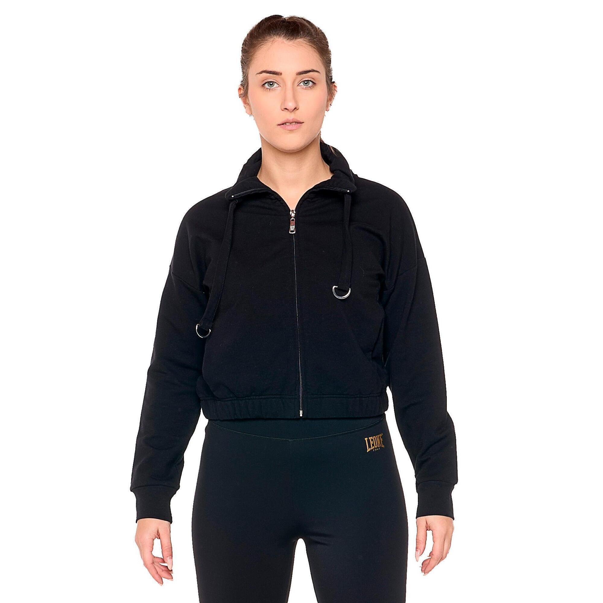 Moletom feminino de inverno com gola "Black Ring"