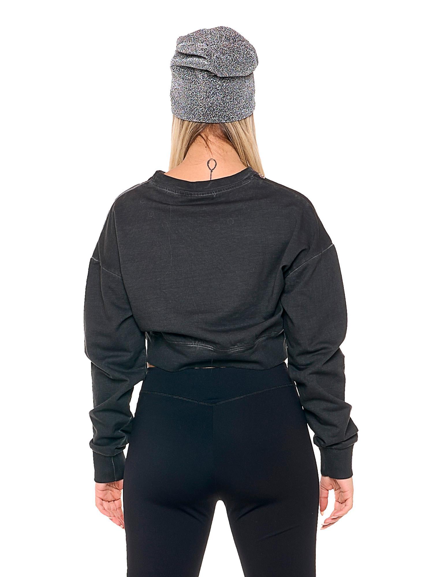 Sudadera corta de cuello redondo para mujer "Black Ring" 4/5