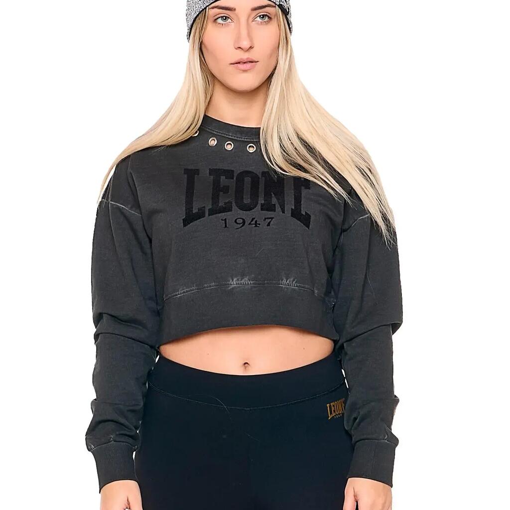 Women's "Black Ring" Crewneck Crop Sweatshirts