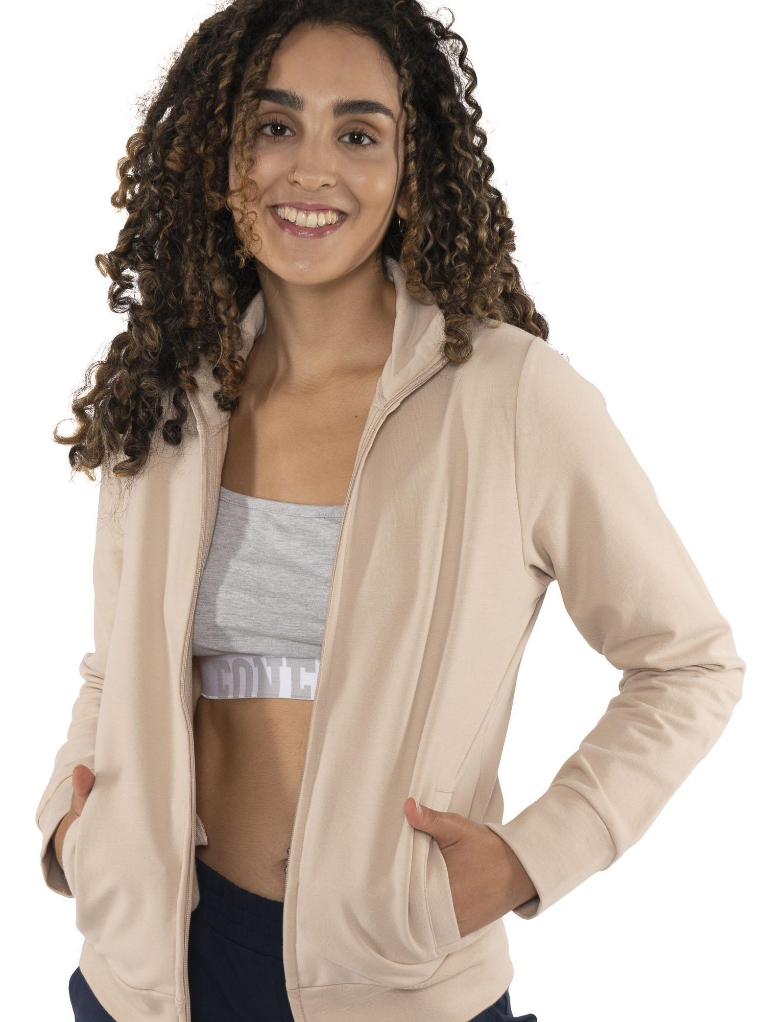 Dames wintersweatshirt met kraag en volledige ritssluiting "Never Without" 5/7