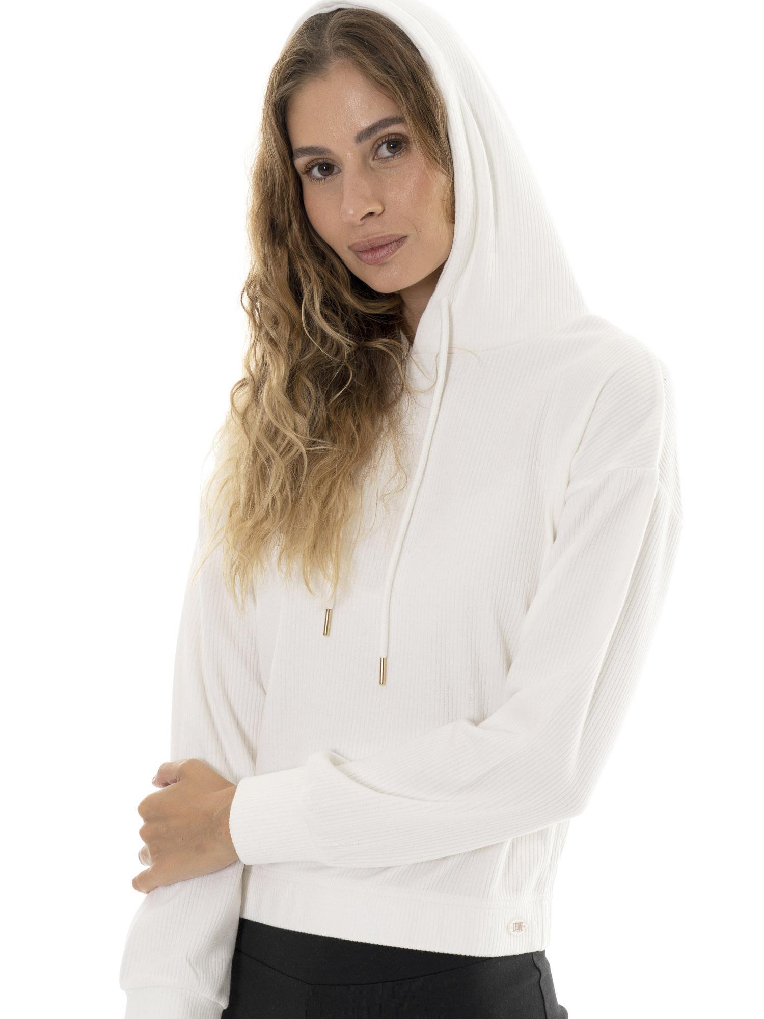 Sweat à capuche côtelé fin « Perle » pour femme 5/7