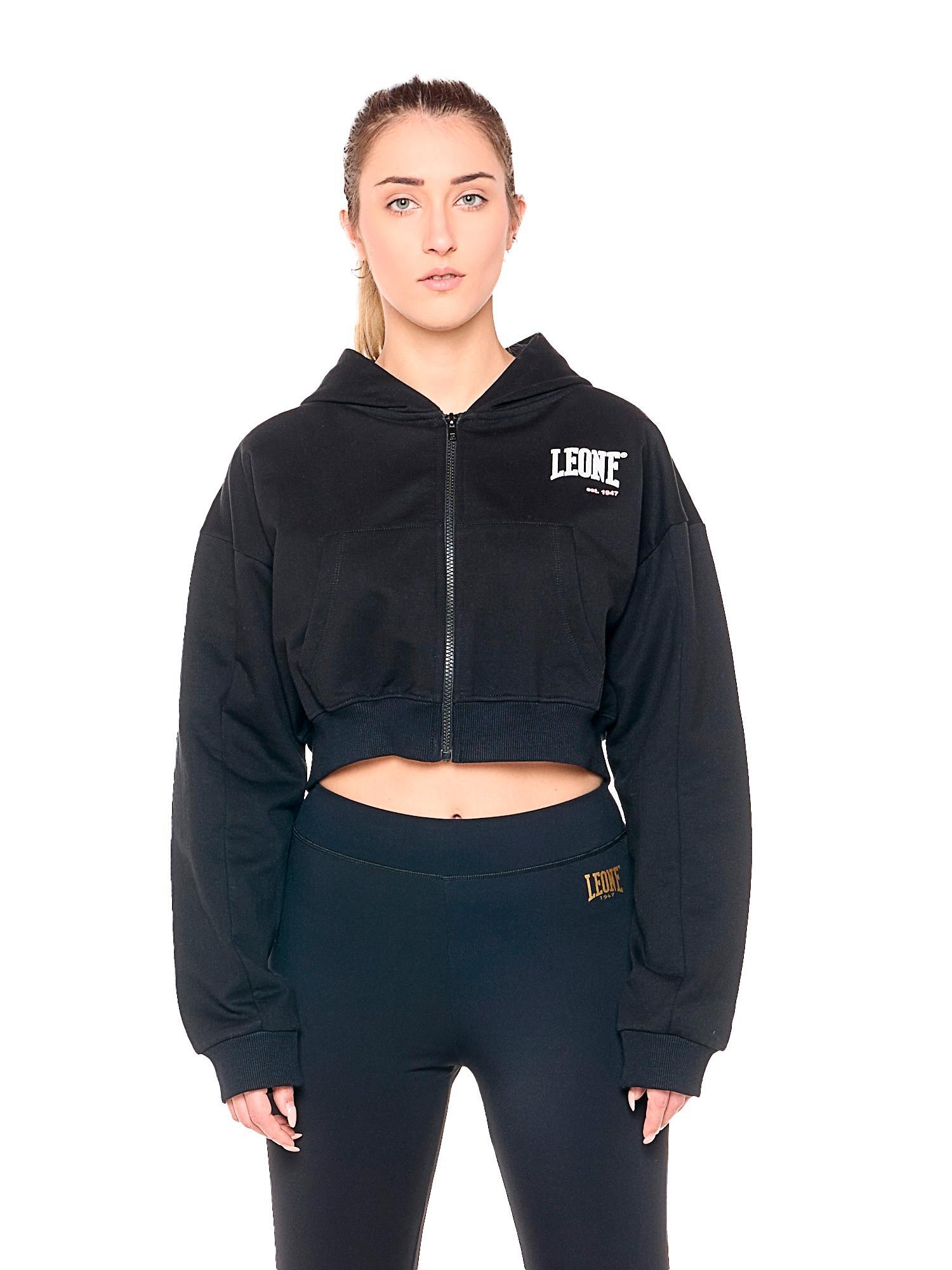 LEONE 1947 APPAREL Cropped damessweatshirt "Gen Z" met capuchon