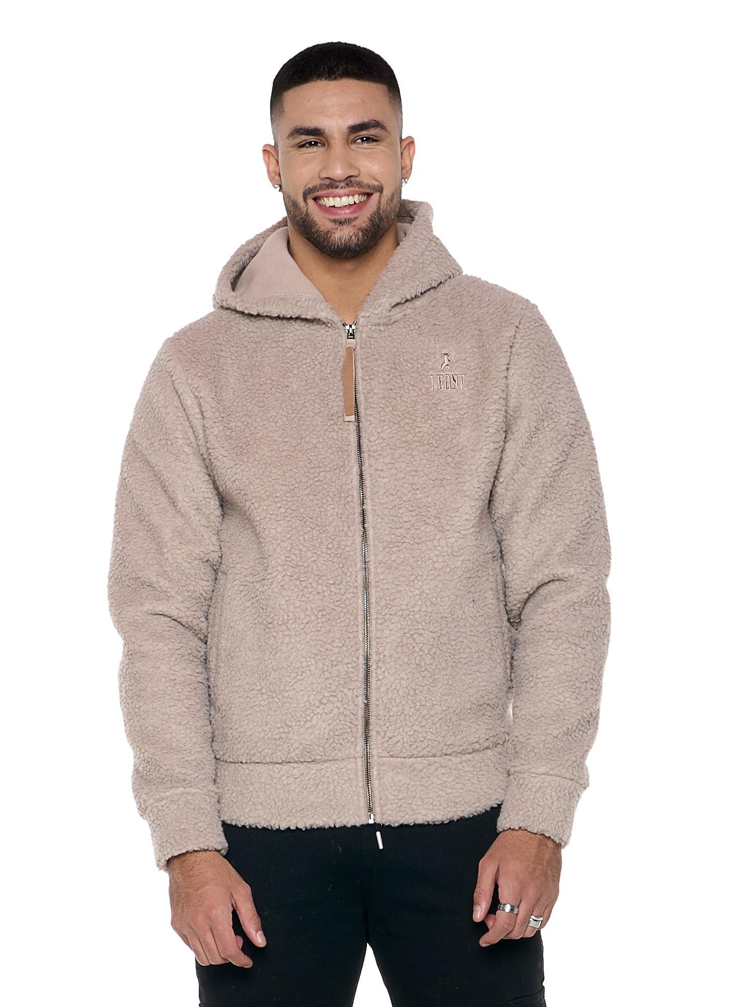 LEONE 1947 APPAREL Felpa da uomo in micro pile con cappuccio e zip "Metropolitan"