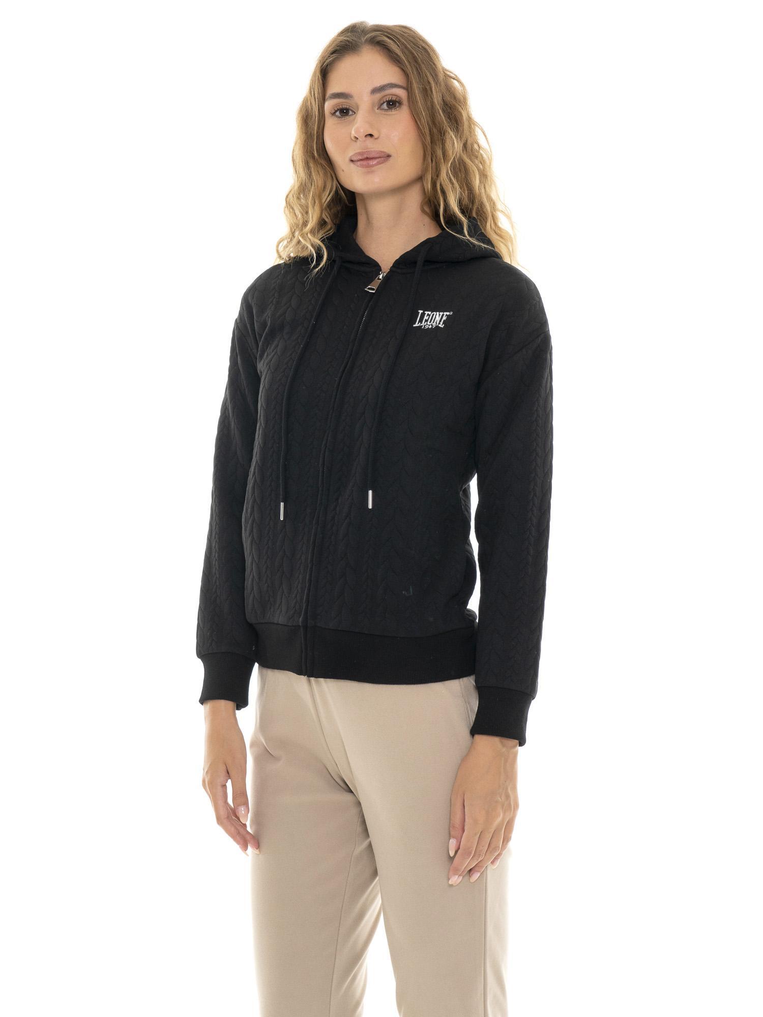 Sweat à capuche femme Leone 1947 Apparel maille torsadée confort quotidien 7/7