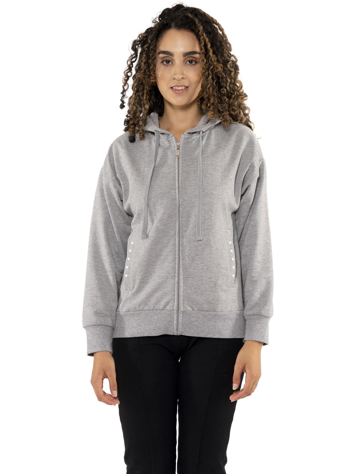 Sudadera con capucha mujer Leone 1947 Apparel Pearl cremallera invierno 6/7